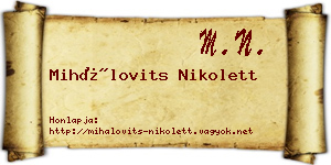 Mihálovits Nikolett névjegykártya