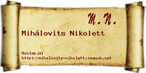 Mihálovits Nikolett névjegykártya